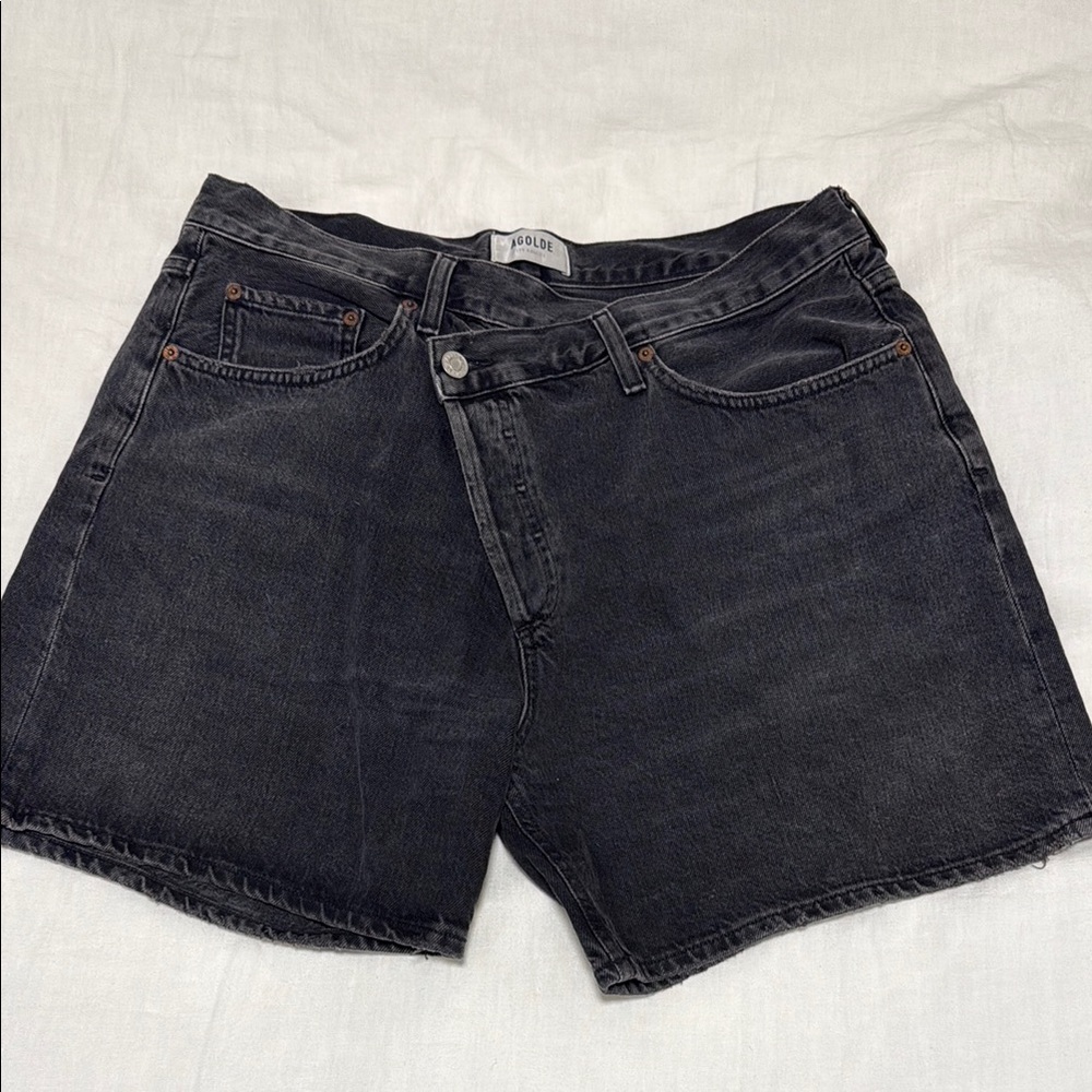 Agolde Black Denim Shorts